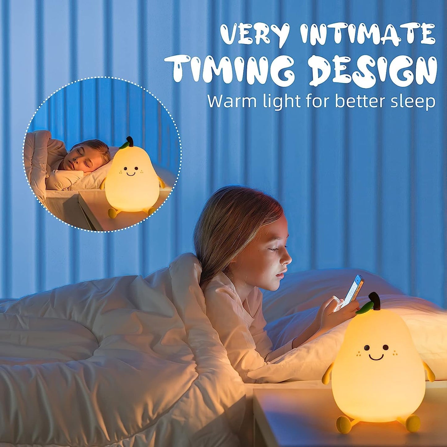 Rechargeable Silicone Pear Night Lamp