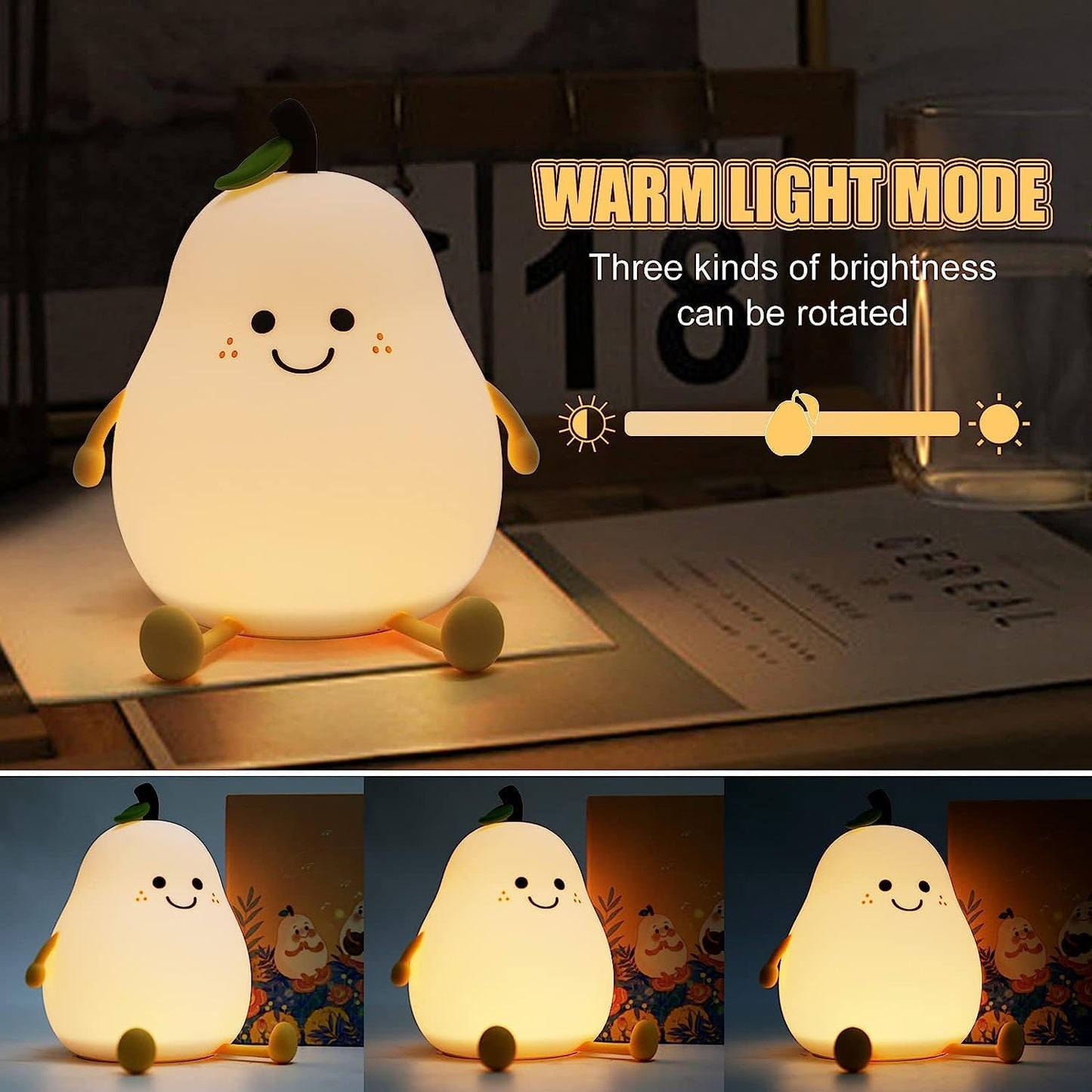 Rechargeable Silicone Pear Night Lamp