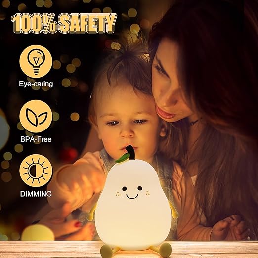 Rechargeable Silicone Pear Night Lamp